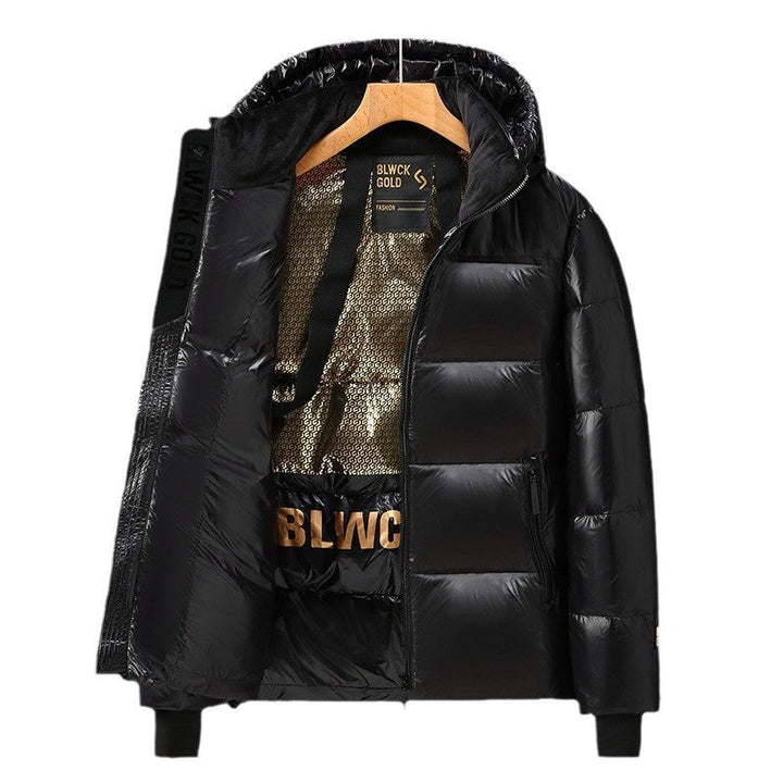 Unisex Glossy Quilted Parka with Metallic Lining and Carry Straps