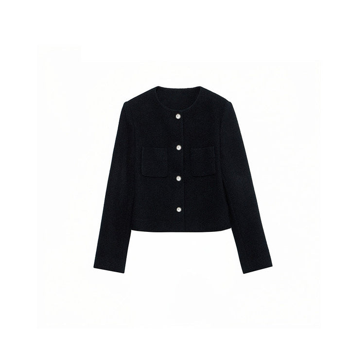 Women modern cropped jacket with elegant buttons