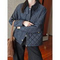 Women Fashionable Quilted Jacket with Collar