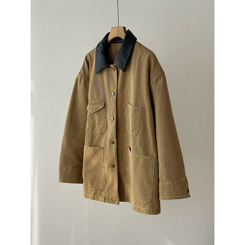 Women’s Stylish Utility Jacket with Check Pattern