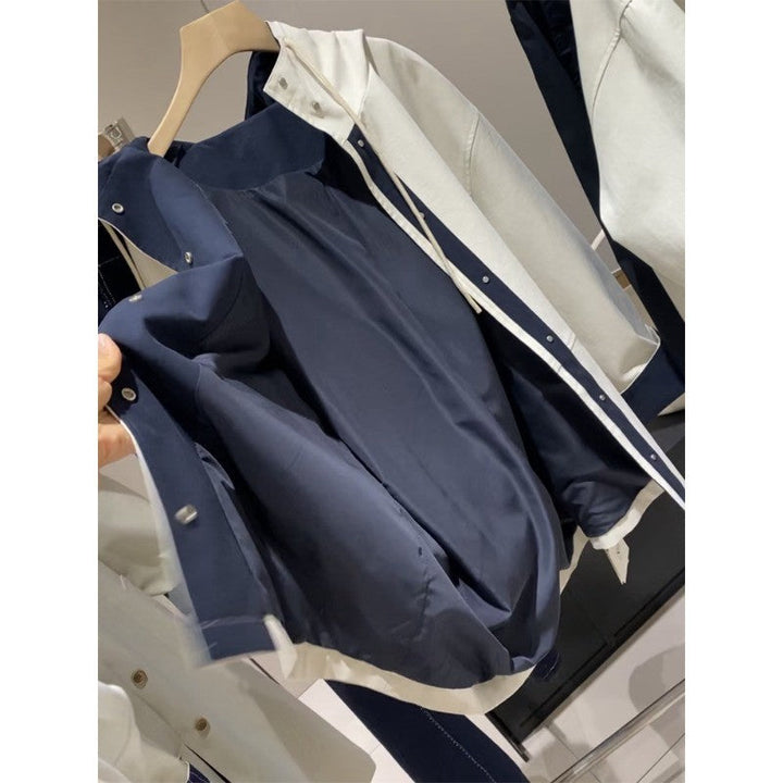 Unisex Oversized utilitarian Trench Coat with contrasted lining and hood