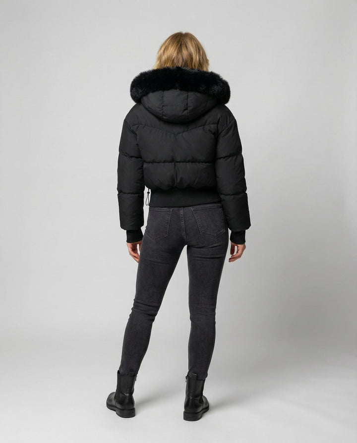 Stylish warm shorter Down jacket women