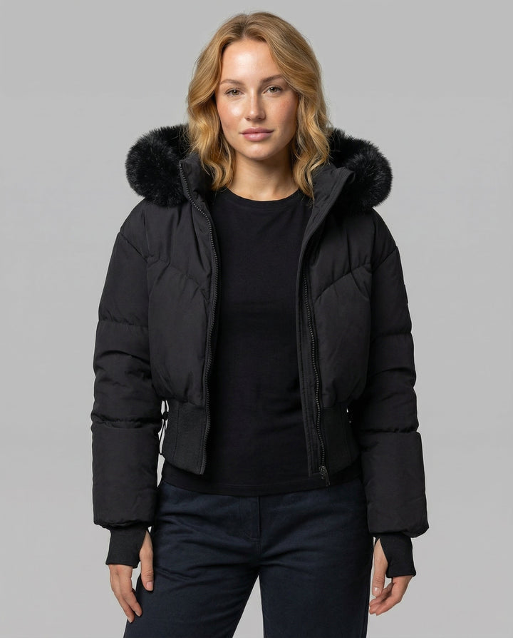 Stylish warm shorter Down jacket women