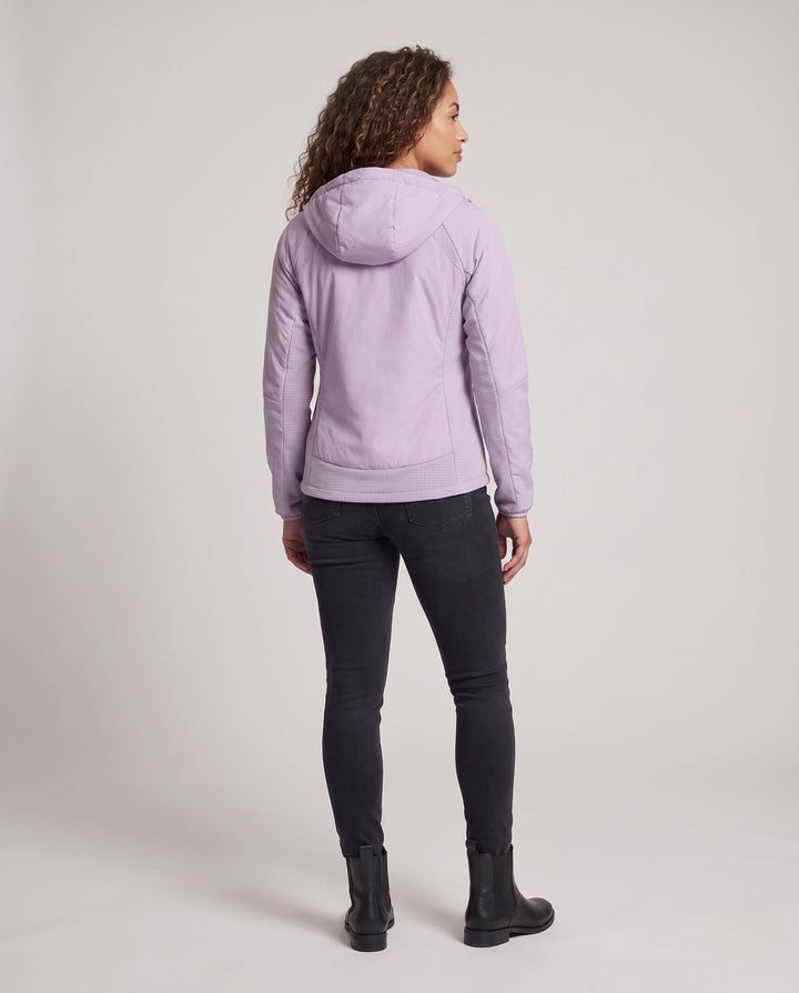 Women Ultra-light hooded jacket with quilted lining, two-way zip and zip pockets