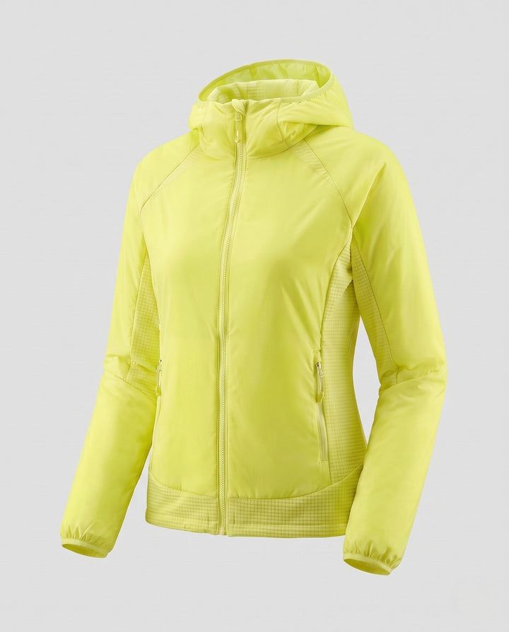 Women Ultra-light hooded jacket with quilted lining, two-way zip and zip pockets