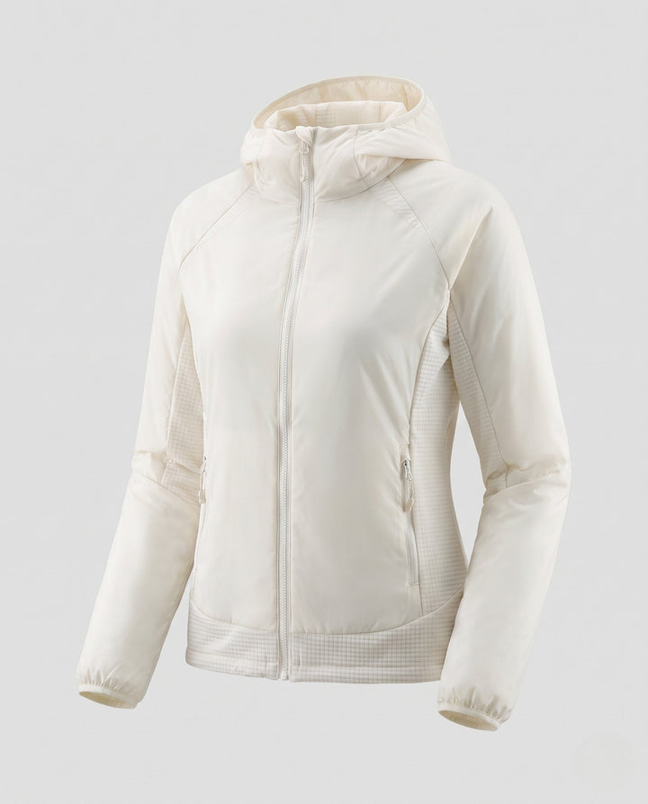 Women Ultra-light hooded jacket with quilted lining, two-way zip and zip pockets