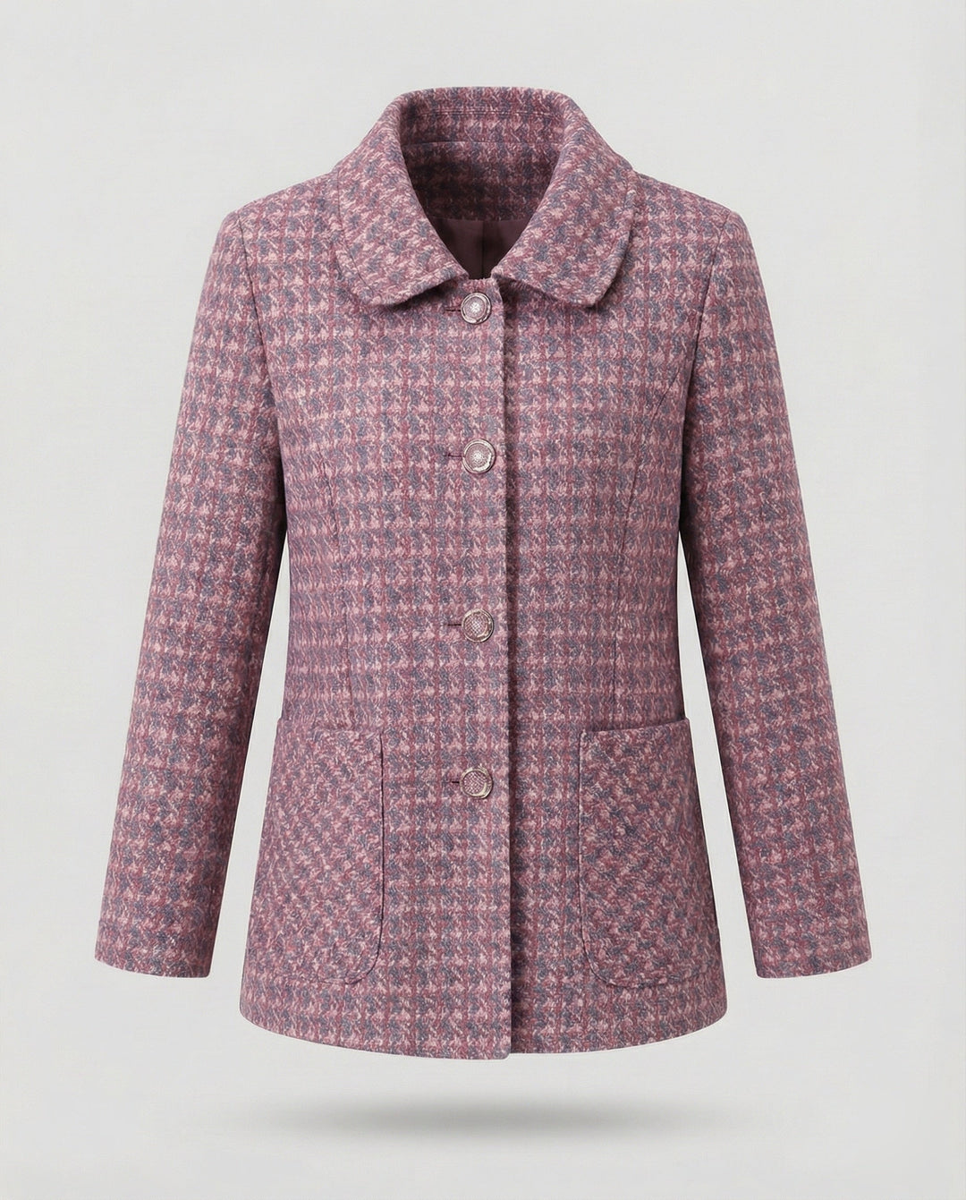 Ladies elegant geometric blend wool jacket