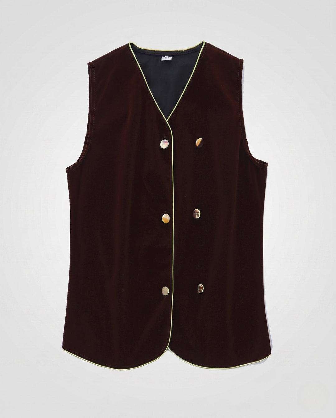 Women Elegant Velvet Vest with Button Details