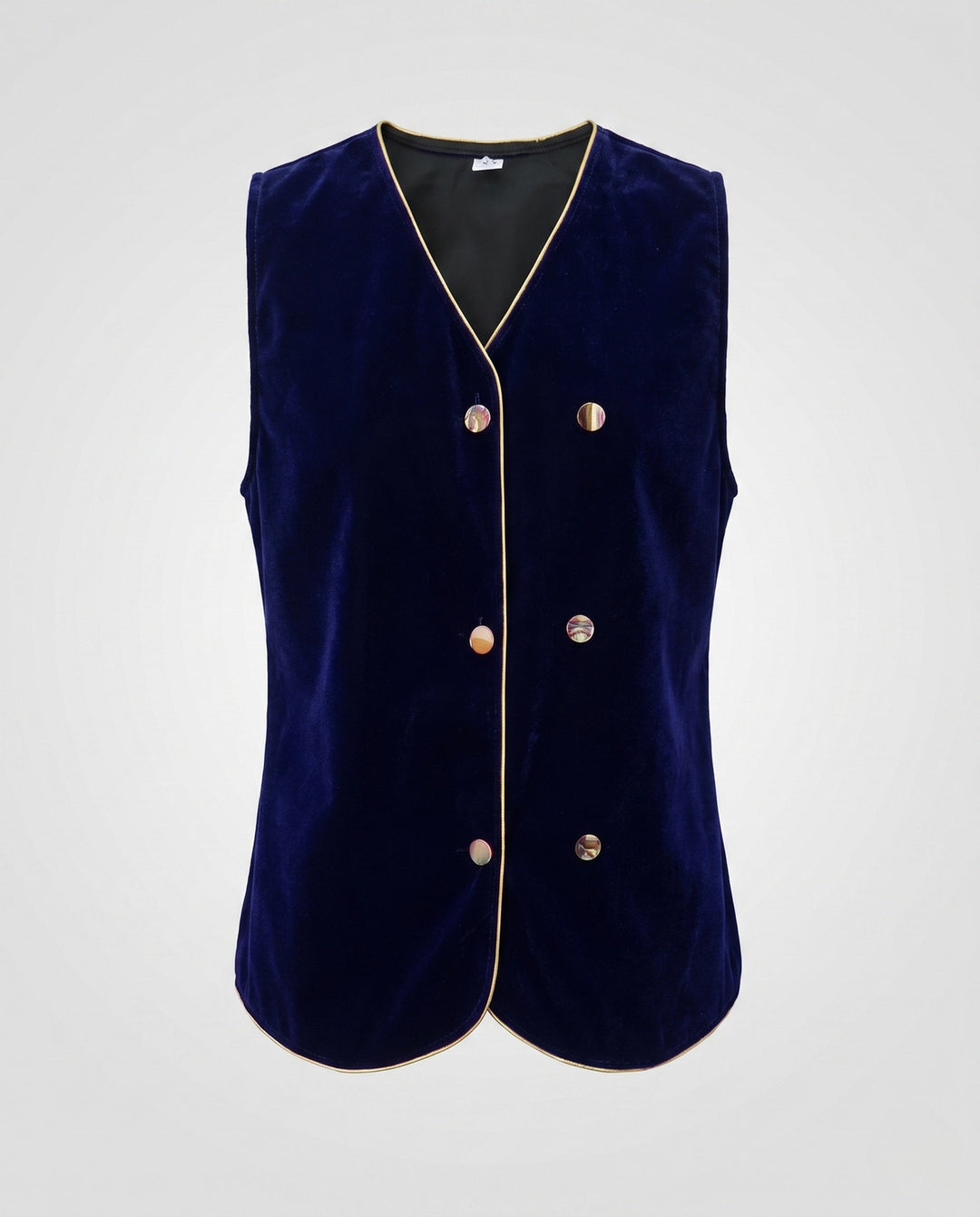 Women Elegant Velvet Vest with Button Details