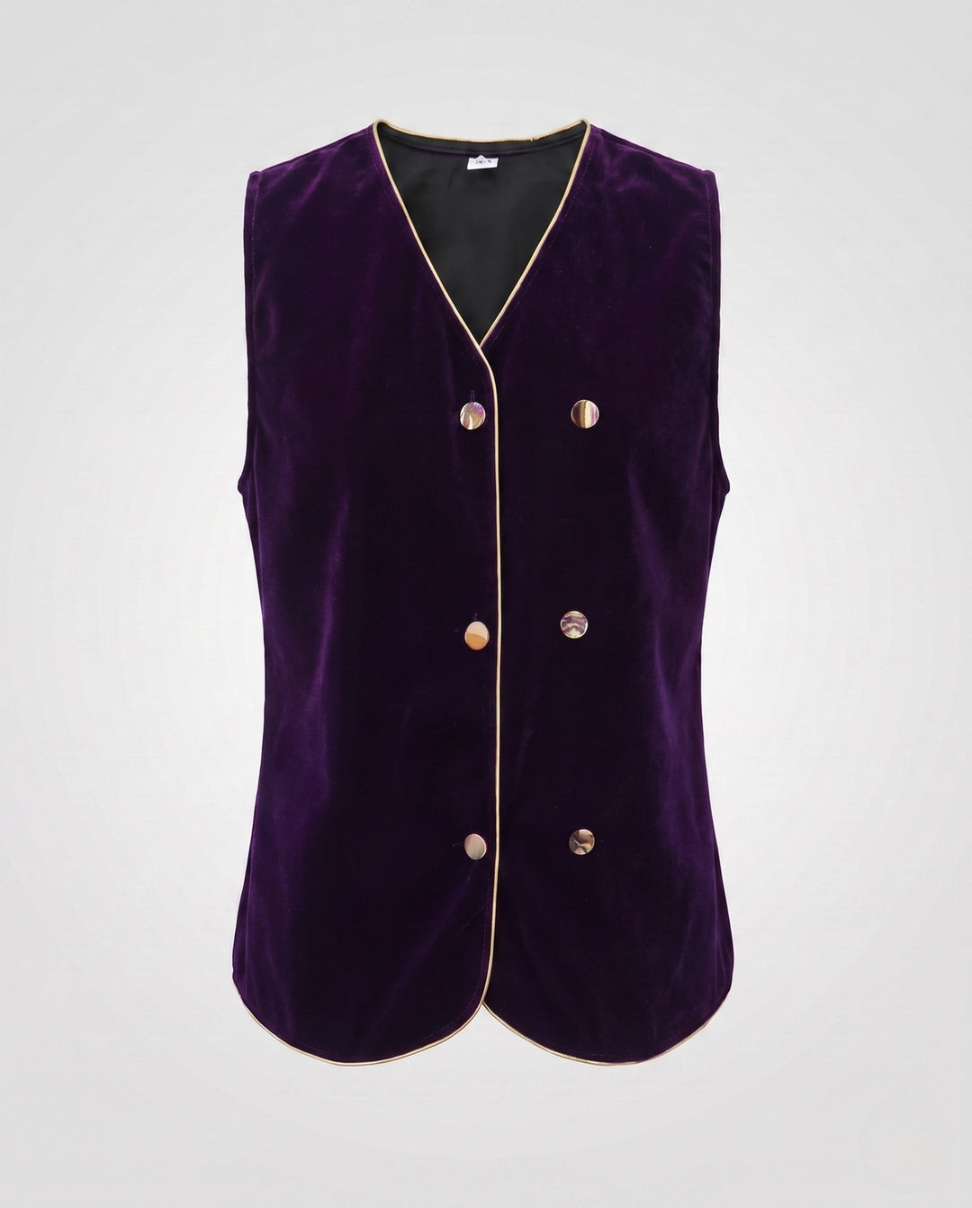 Women Elegant Velvet Vest with Button Details