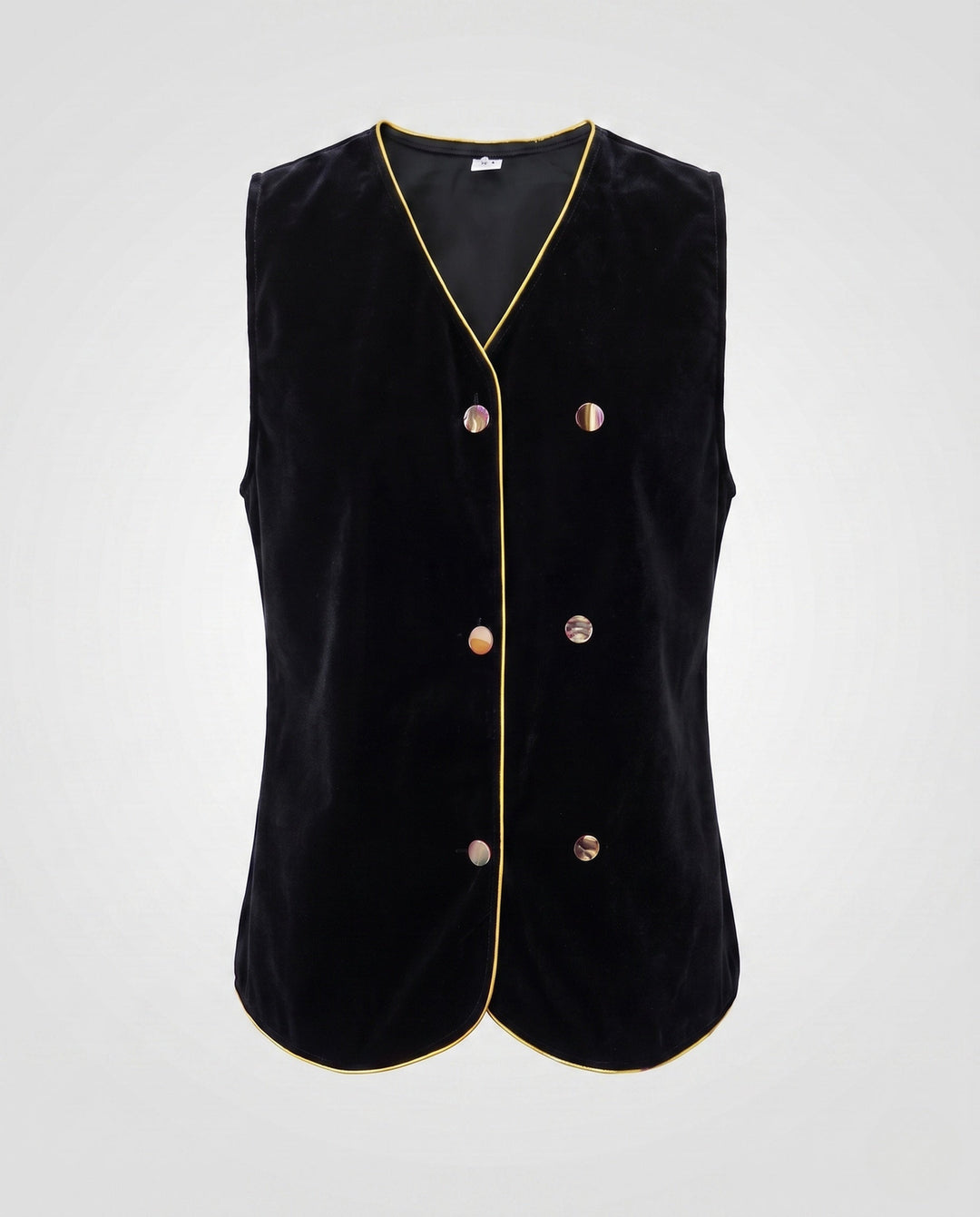 Women Elegant Velvet Vest with Button Details