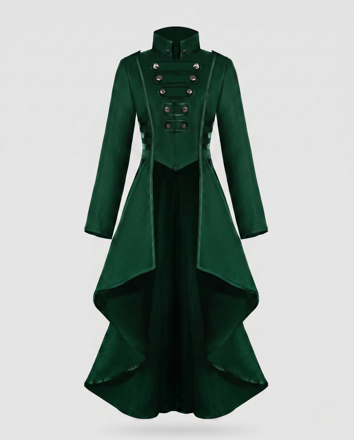 Women Elegant Asymmetrical Padded Jacket with Fashionable Button Details