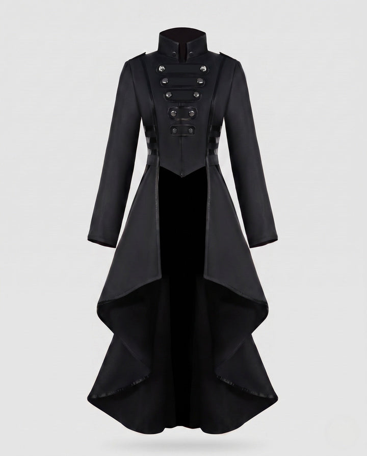 Women Elegant Asymmetrical Padded Jacket with Fashionable Button Details