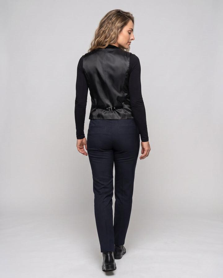 Women elegant round collar vest