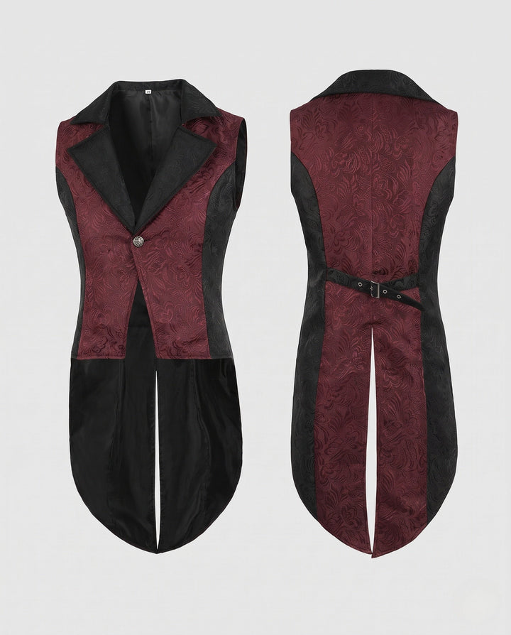 Ladies Designer Vest with Floral Pattern and Asymmetrical Hem