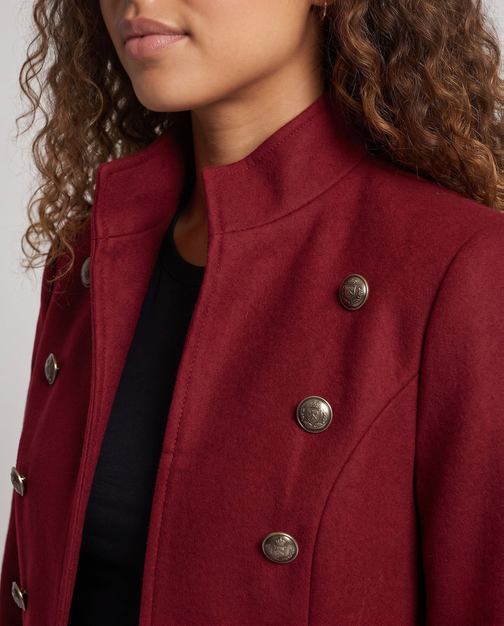Ladies Elegant Long Padded Coat with Elaborate Buttons