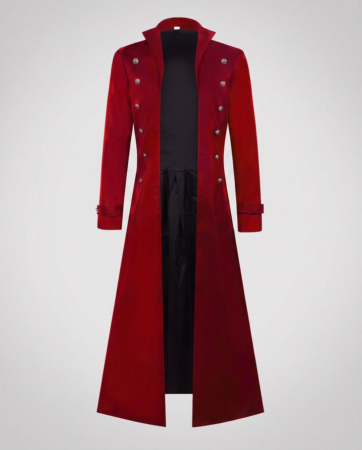 Ladies Elegant Long Padded Coat with Elaborate Buttons