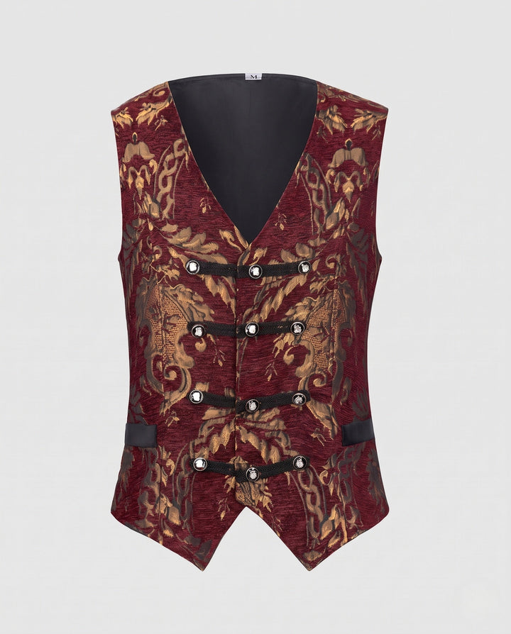 Ladies elegant, patterned vest with exquisite buttons