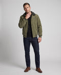 Men's Corduroy Jacket with stand collar, sherpa lining - in fleece for transitional weather