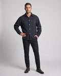 Men's Shirt Jacket with snap-button fastening, relaxed fit - in canvas for transitional weather