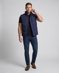 Men's Quilted Vest with minimalist cut - water-repellent finish for transitional weather