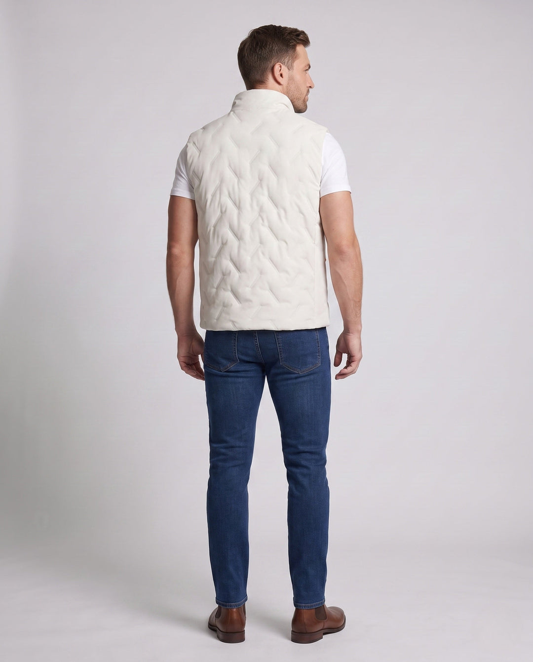 Unisex Lightweight Quilted Insulation Vest with Stand-up Collar and Contrast Pockets