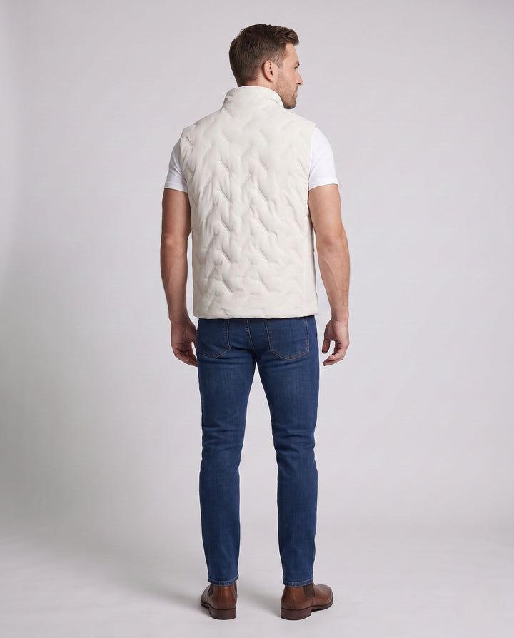 Unisex Lightweight Quilted Insulation Vest with Stand-up Collar and Contrast Pockets