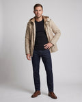 Men's Parka with sherpa lining, fleece lining - in canvas for transitional weather