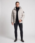 Men's Parka with minimalist cut - hood with zip pockets for transitional weather