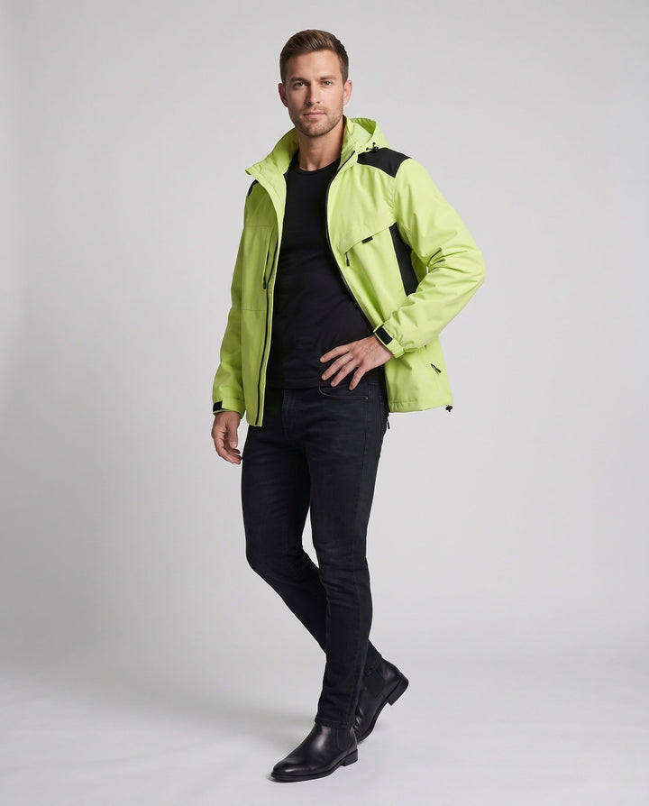 Unisex Waterproof Outdoor Jacket with Adjustable Hood