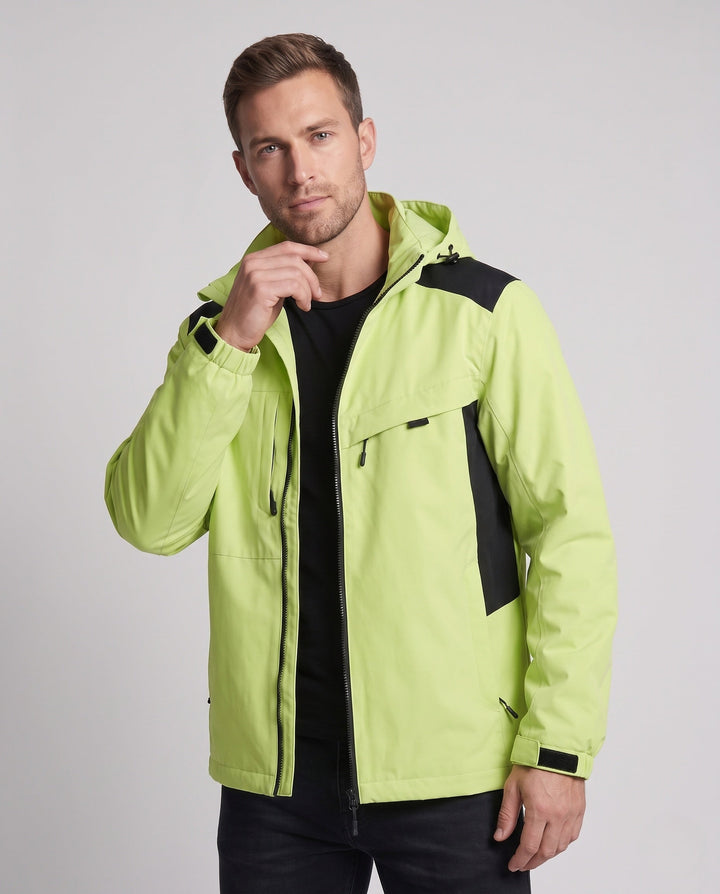 Unisex Waterproof Outdoor Jacket with Adjustable Hood