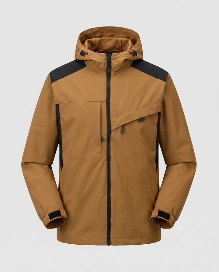 Unisex Waterproof Outdoor Jacket with Adjustable Hood