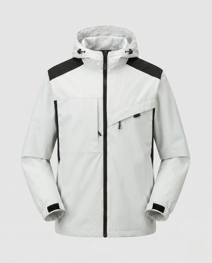 Unisex Waterproof Outdoor Jacket with Adjustable Hood