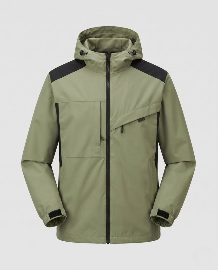 Unisex Waterproof Outdoor Jacket with Adjustable Hood