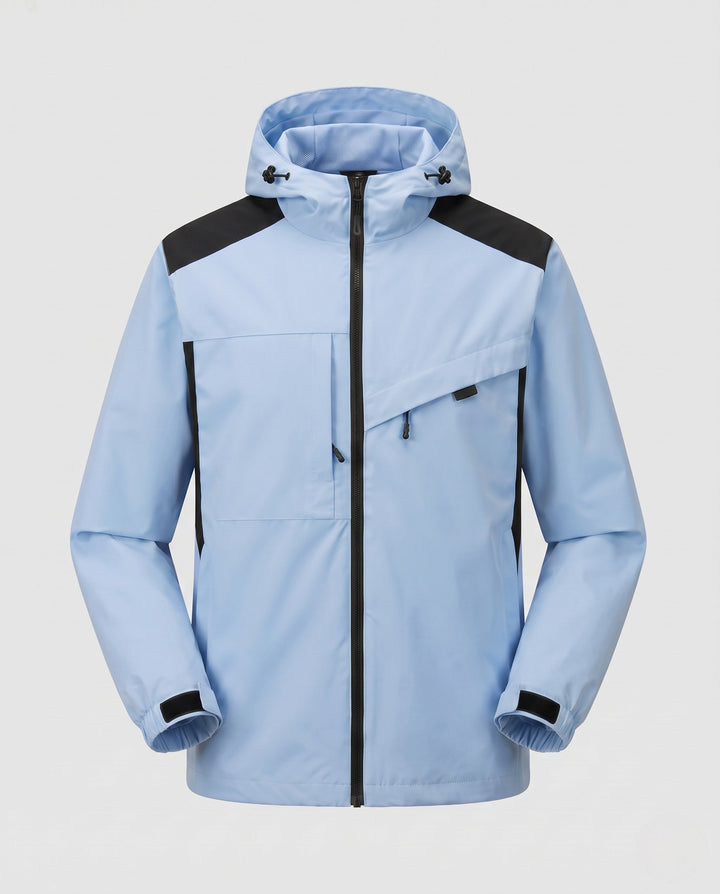 Unisex Waterproof Outdoor Jacket with Adjustable Hood