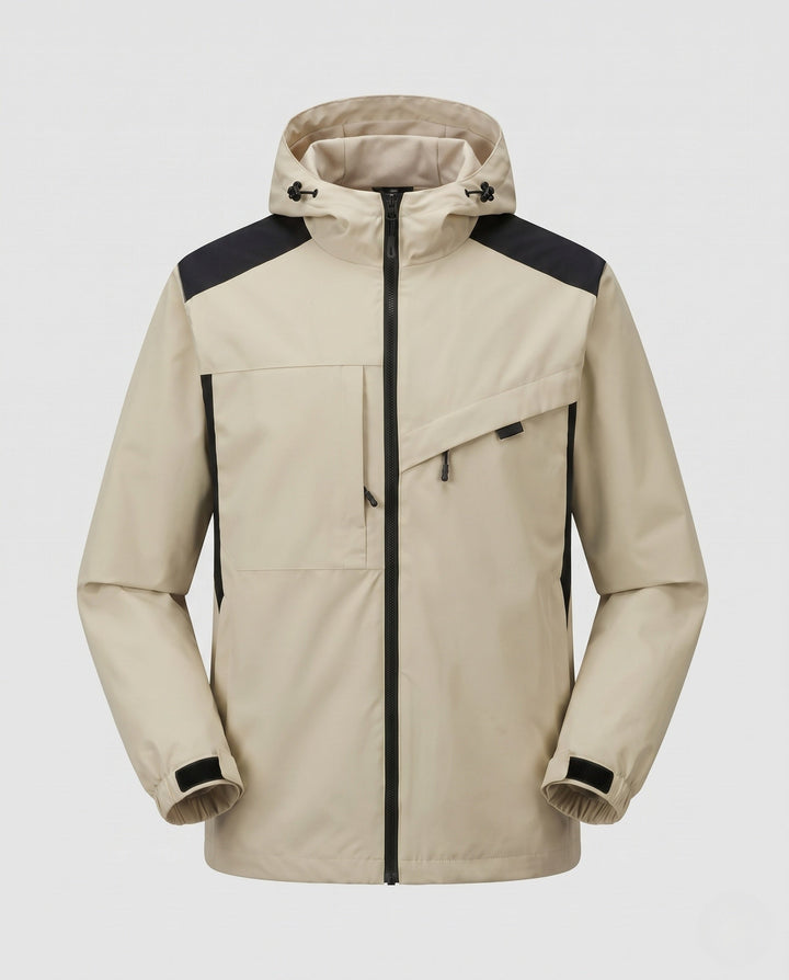 Unisex Waterproof Outdoor Jacket with Adjustable Hood