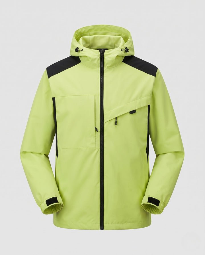 Unisex Waterproof Outdoor Jacket with Adjustable Hood