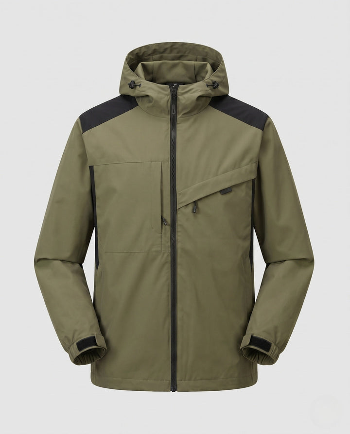 Unisex Waterproof Outdoor Jacket with Adjustable Hood