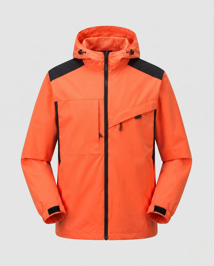 Unisex Waterproof Outdoor Jacket with Adjustable Hood