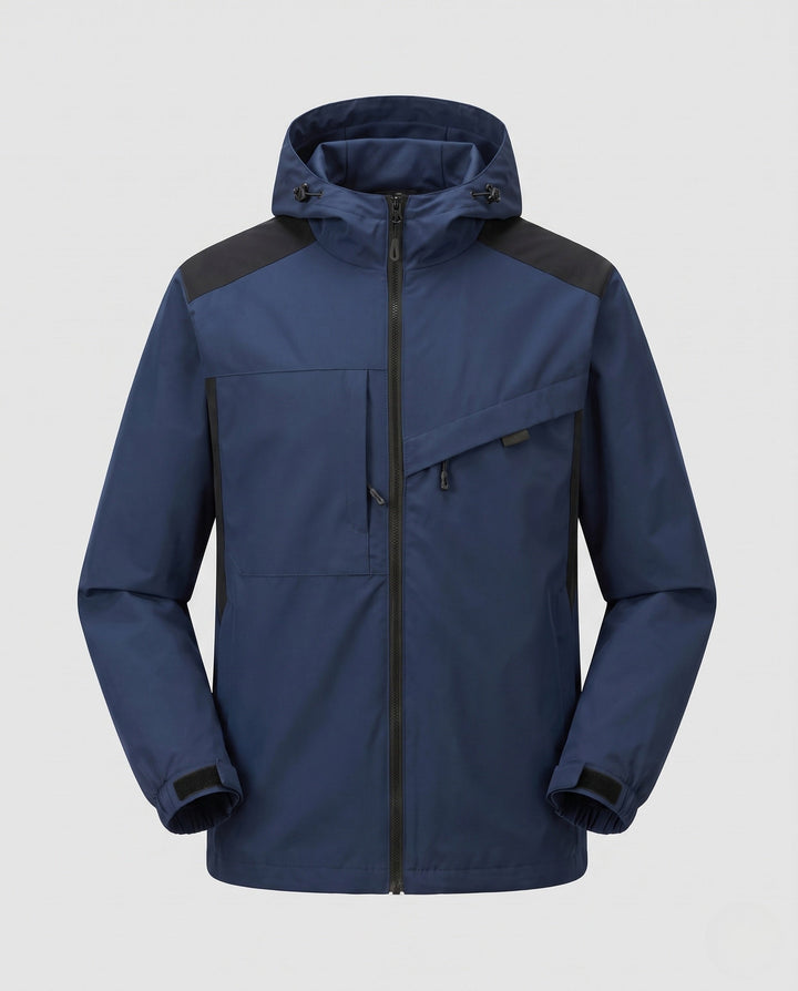 Unisex Waterproof Outdoor Jacket with Adjustable Hood