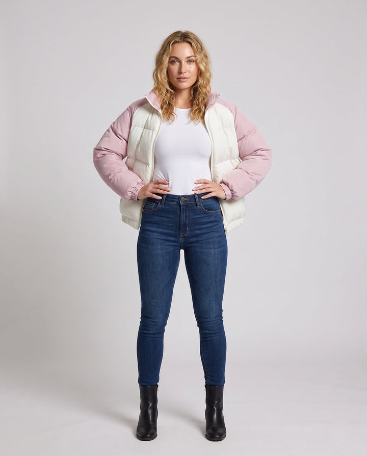 Ladies Fashion Transitional Jacket with Quilted Design