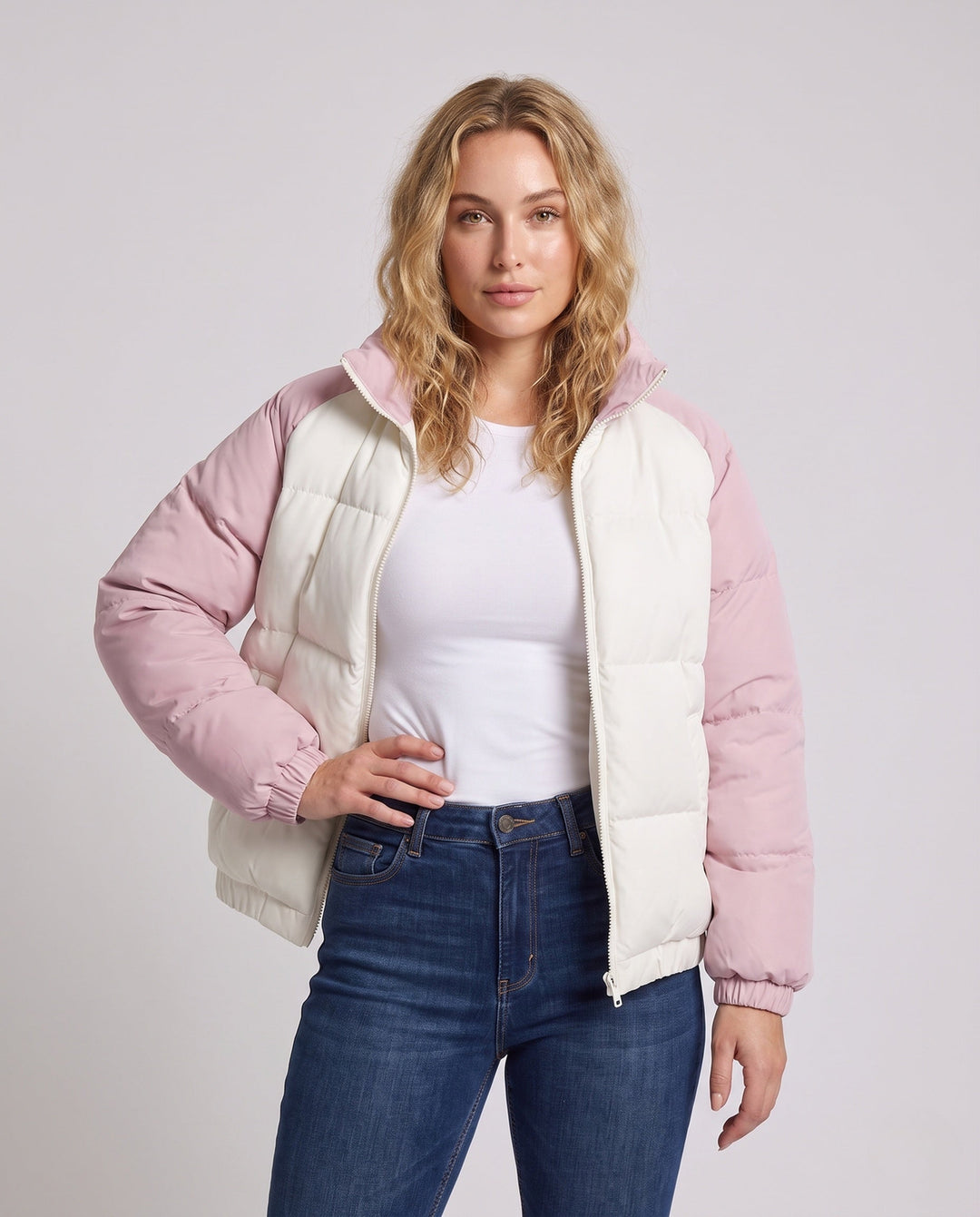 Ladies Fashion Transitional Jacket with Quilted Design