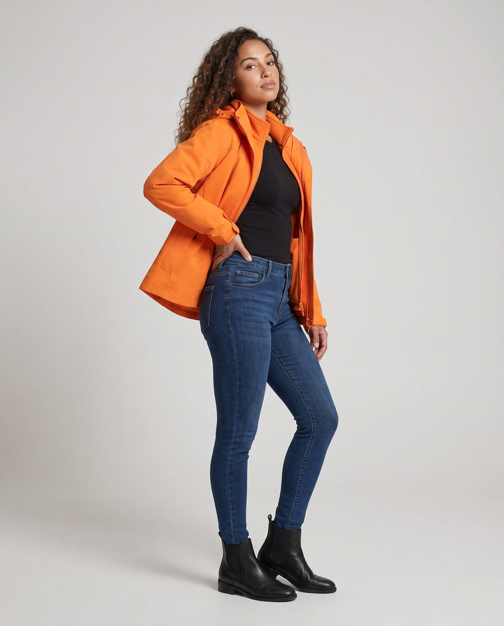 Ladies Weatherproof Outdoor Jacket with High Collar