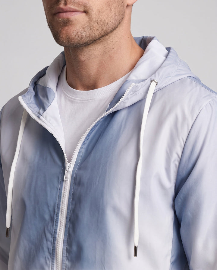 Unisex Gradient Lightweight Windbreaker with Hood, Drawstring &amp; Full Zip