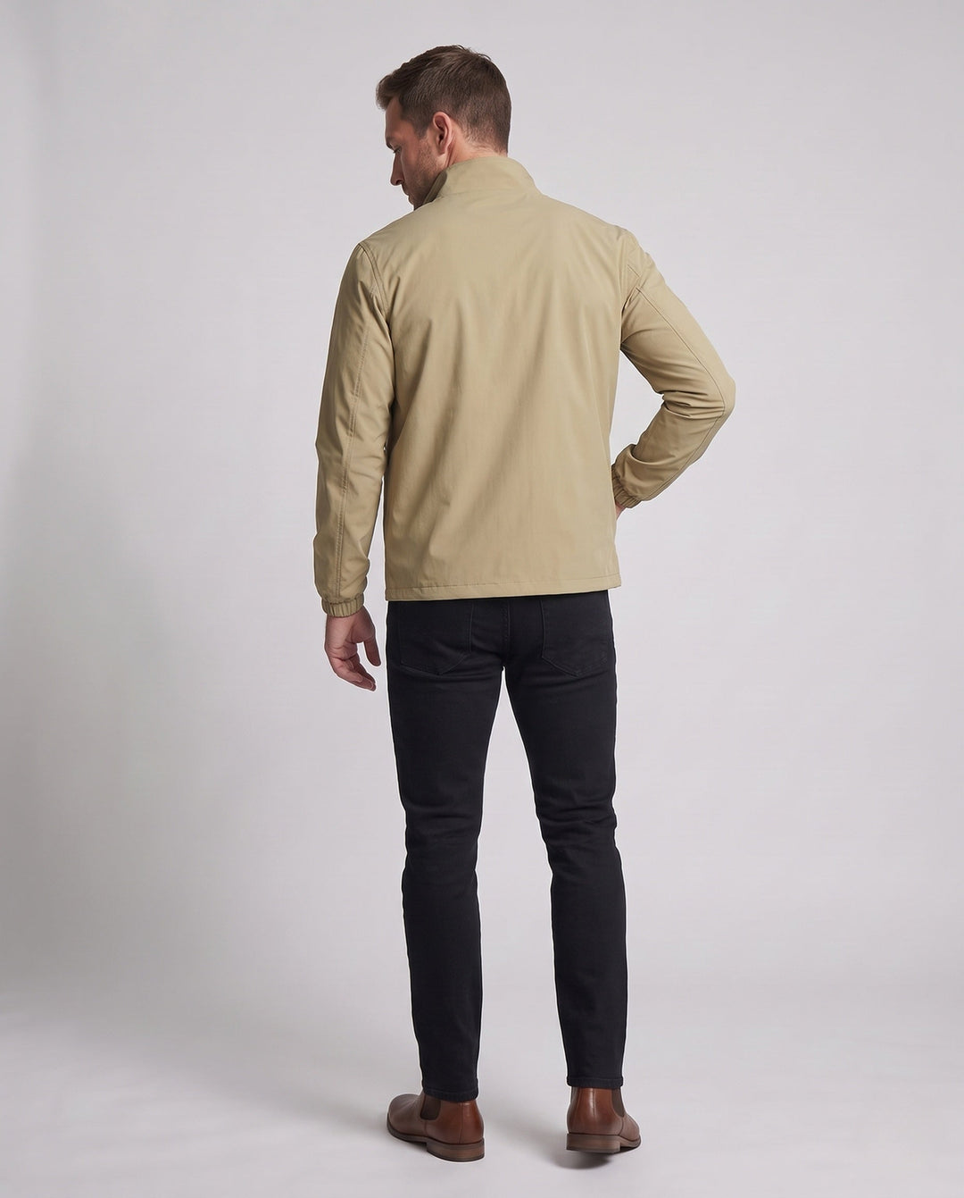 Unisex Ultra-Light Zip Transitional Jacket with Stand Collar, Zip Pockets &amp; Wind-Resistant Material