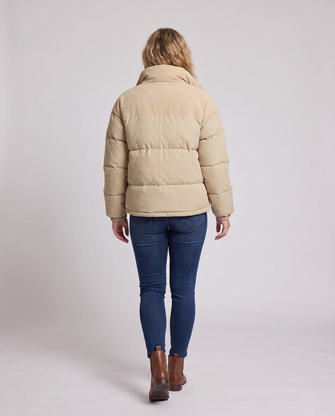 Ladies Fashion Down Jacket with High Collar