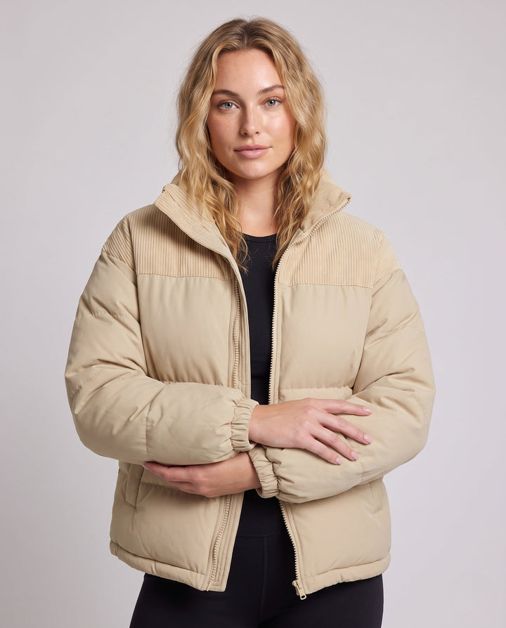 Ladies Fashion Down Jacket with High Collar