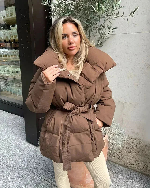 Jacket with Belt for Women&