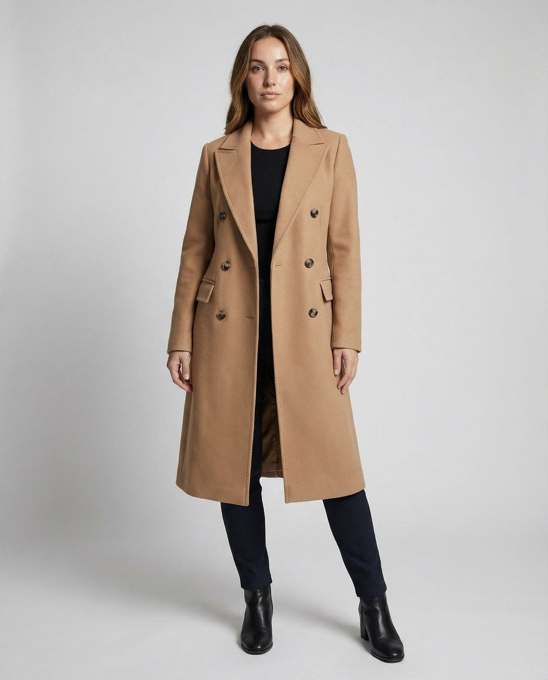 Elegant long jacket winter women