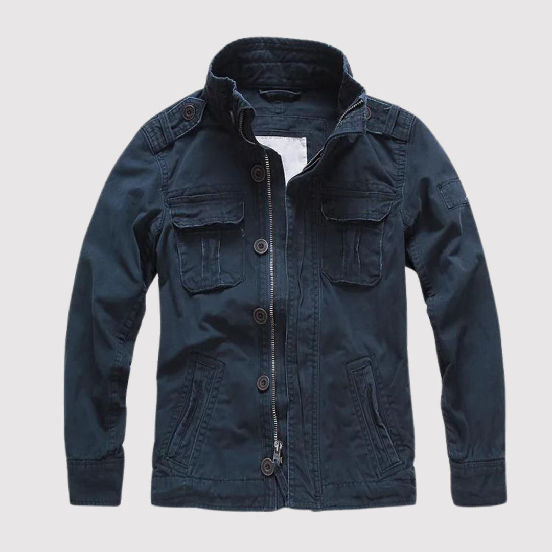 Retro jeans jacket with Multiple pockets